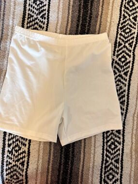 White High-Waist Biker Shorts
